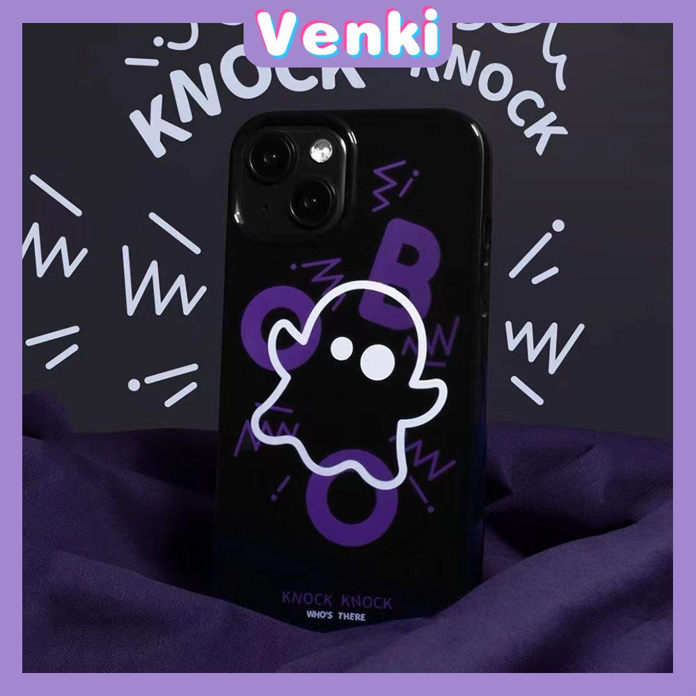 Case For iPhone 14 Series TPU Soft Case Halloween Cute Purple Ghost Glossy Black Candy Case Camera Protection Shockproof For iPhone 14 13 12 11 Plus Pro Max 7 Plus X XR