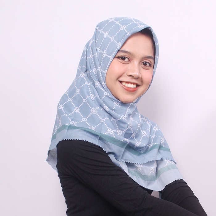 Jilbab Segiempat - Kerudung Segi Empat - Hijab Segi Empat Motif Voal Square DELIA