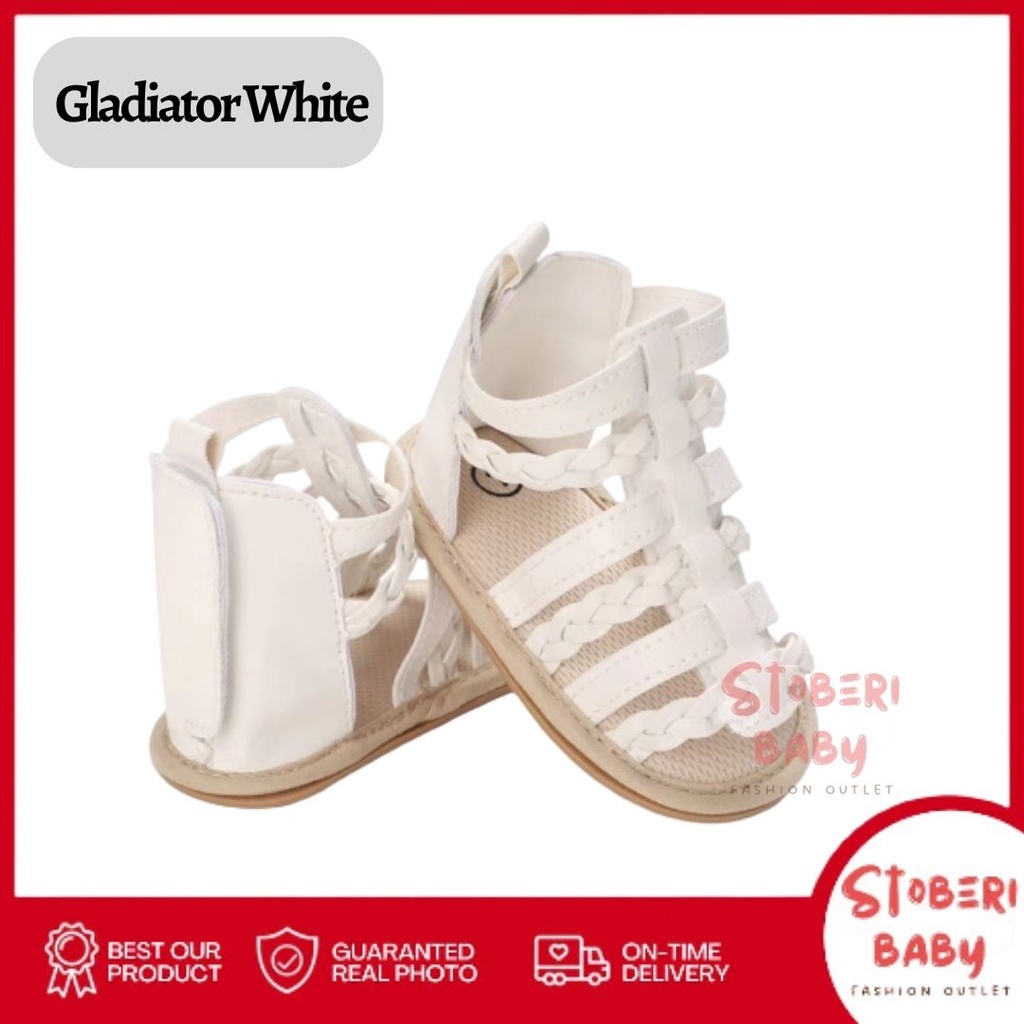 PUNCAK 3.3 stoberi baby - PREWALKER Sepatu Anak Bayi Baby Shoes Sandal Casual Socks Anti Slip Bahan Import / GLADIATOR