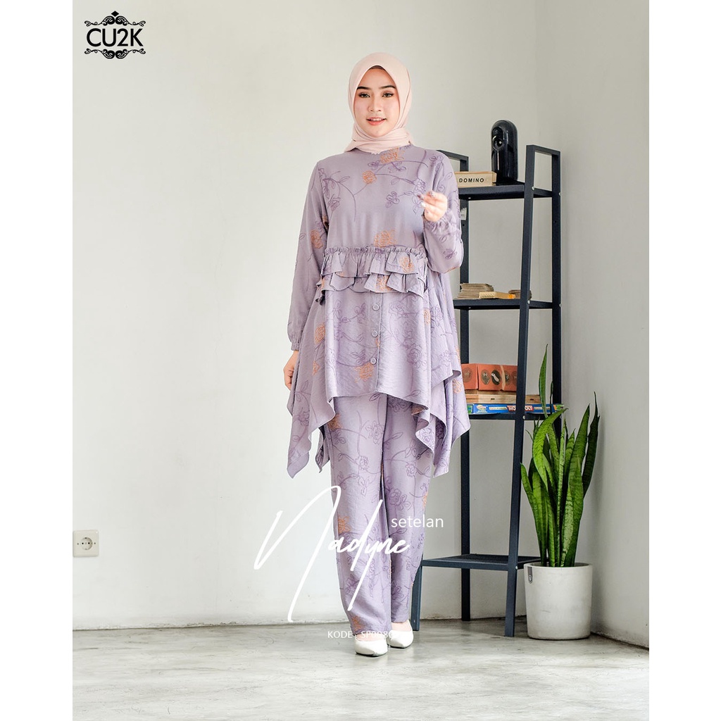 SETELAN CELANA NADYNE by CU2K | SETCEL TERBARU | ONESET WANITA | SETELAN WANITA