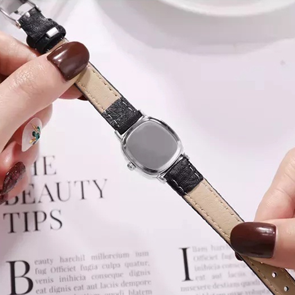 ❤️GTB❤️ Jam Tangan wanita Jam Tangan Quartz Gaya Retro Arloji kecil Sabuk JT050