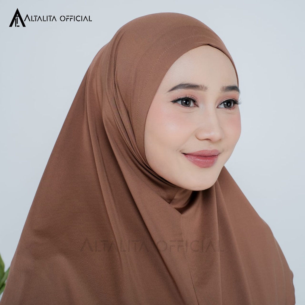 Altalita - Kerudung Bergo Instan Zaida Malay Non Pet Menutup Dada Terbaru | Hijab Khimar Instan Syari Jersey Polos Non Pet | Jilbab Instan Malaysia Jumbo Bahan Jersey Premium Non Pad Cocok untuk Sekolah Olahraga Volly Futsal Senam dan Sehari-hari