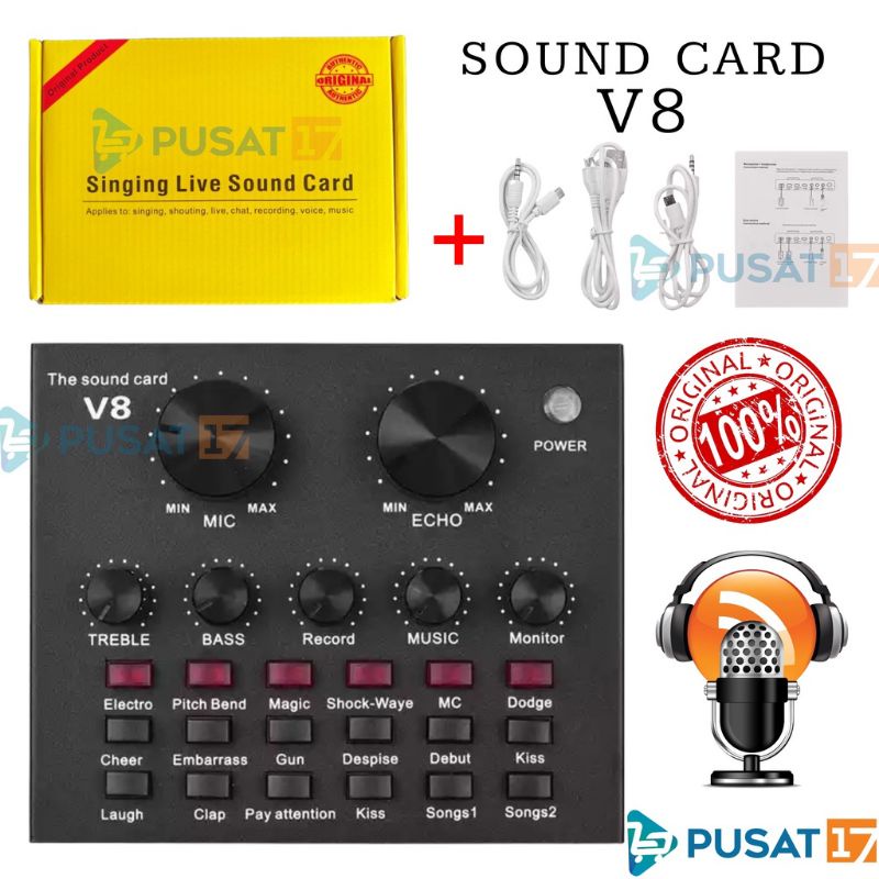 Sound Card V8 Live Mixer Bluetooth Original