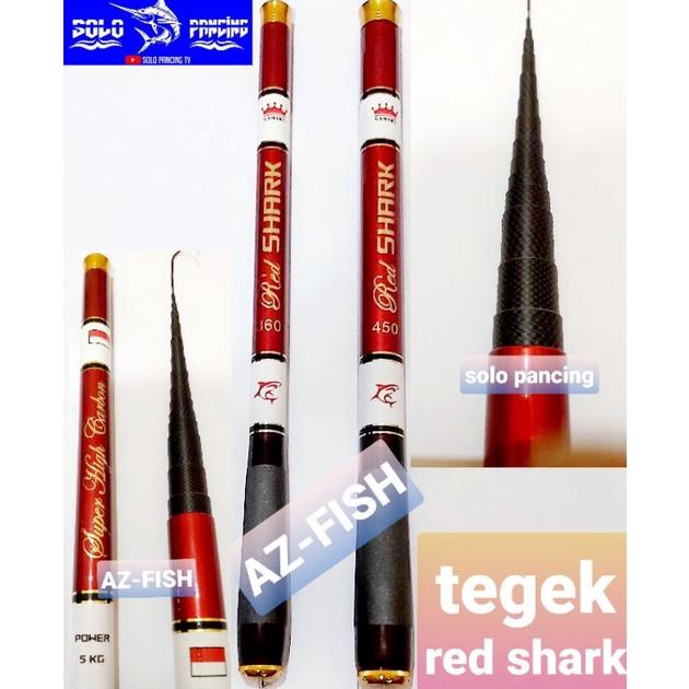 [BAYAR DITEMPAT] TEGEK GAMARU RED SHARK 270.360.450 (ROS 36CM) TERLARISS...,,,,,