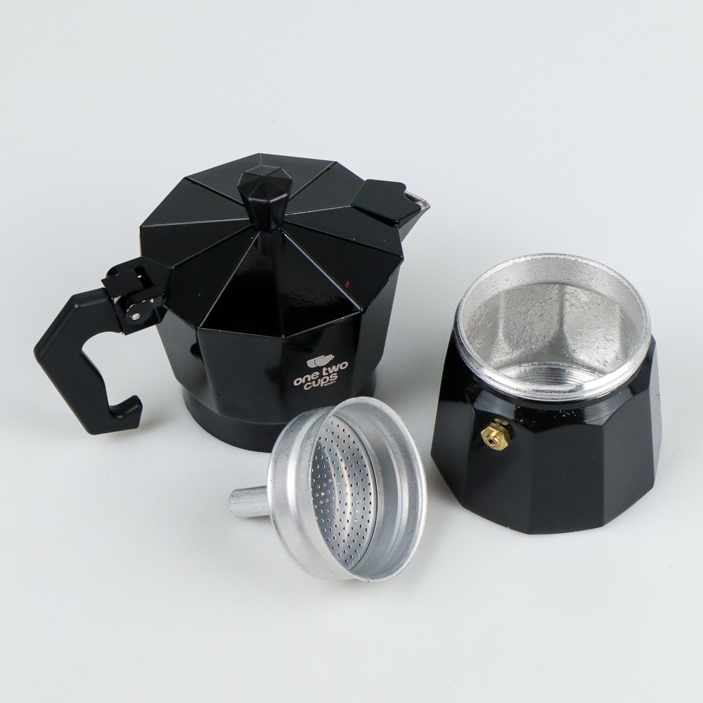 Espresso Coffee Maker Moka Pot Teko Stovetop Filter 150ml 3 Cups - MX001 - MXHZ01BK Black