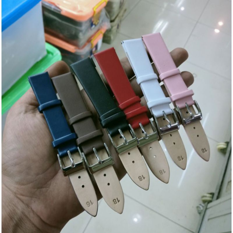 Strap Tali Kulit Jam Original Wanita Genuine Leather Tali Jam Tangan Kulit buat semua merrk jam original 16mm/18mm/19mm/20mm/22mm