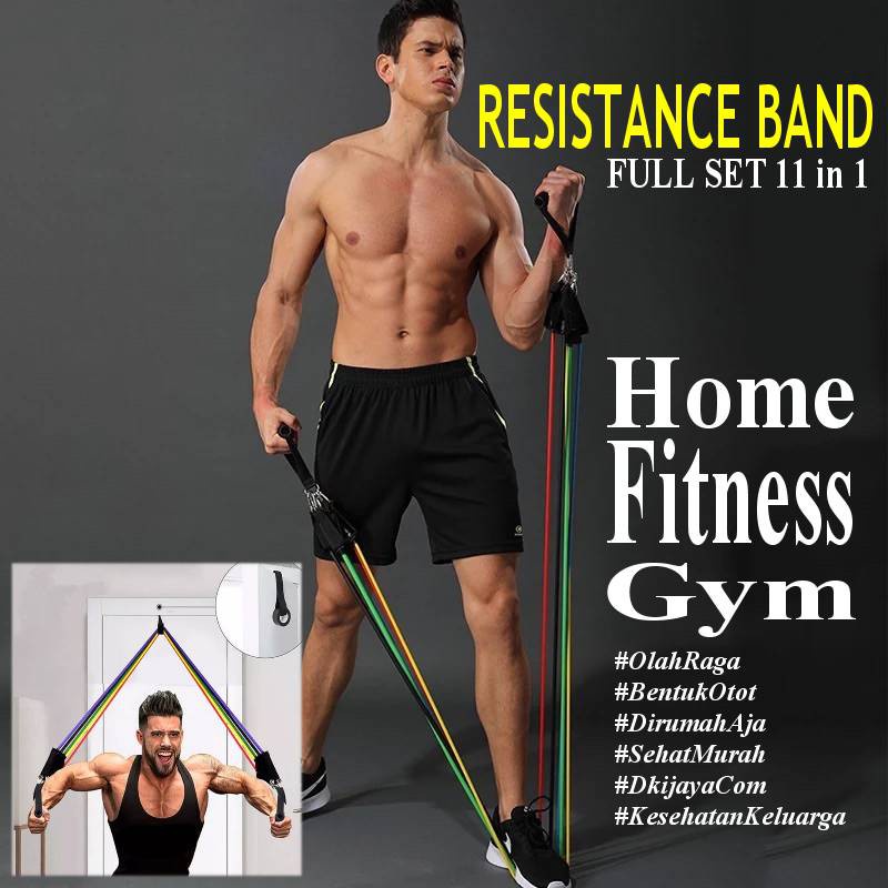 Barnik88 Pull Band Resistance Set Elastic Fitness Gym / Tali Pembantu Resistance Tube Elastic Alat olahraga praktis