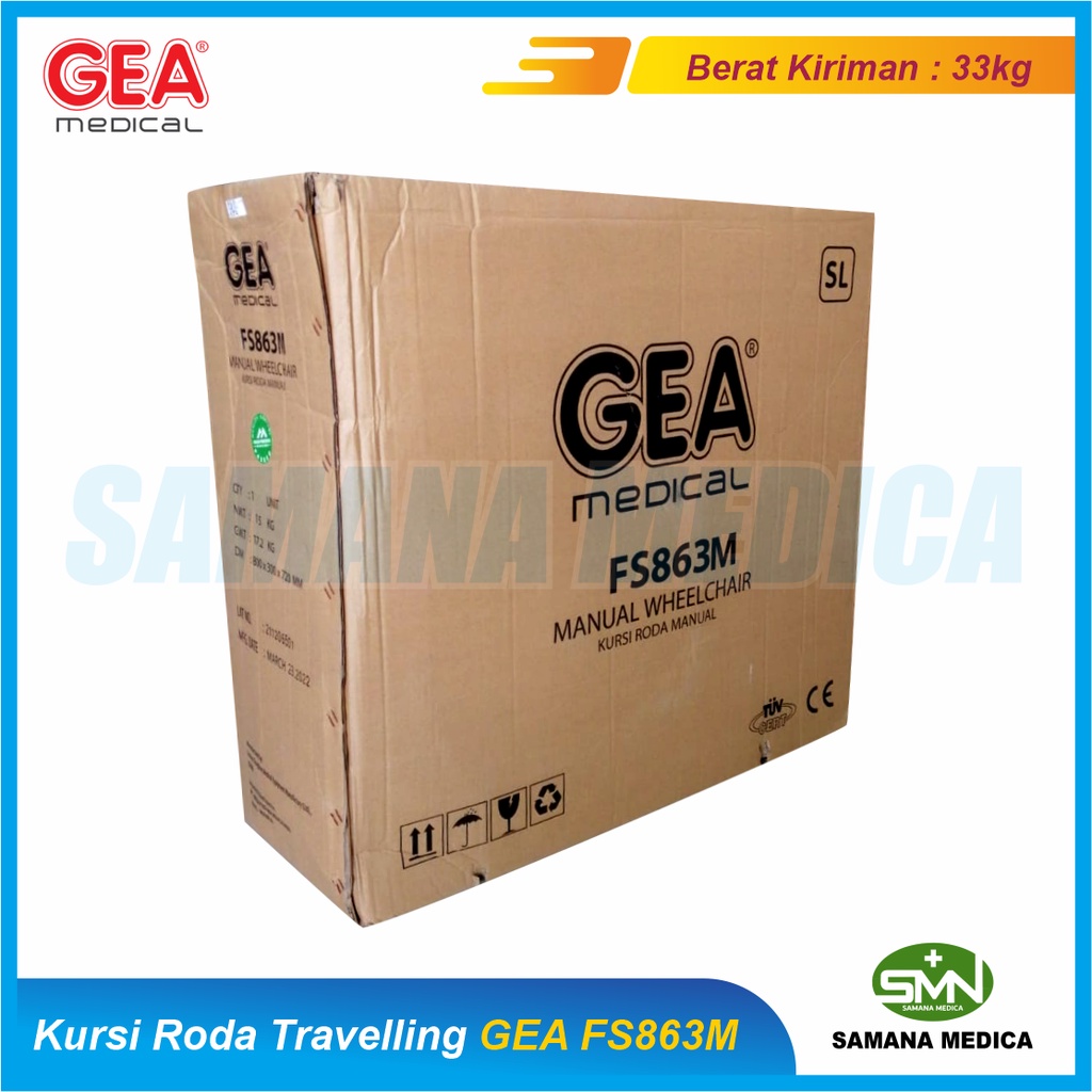 KHUSUS GOJEK dan GRAB Kursi Roda Travelling FS863M Aluminium Velg Racing Roda Besar Bisa Kayuh Sendiri Wheelchair ALUMINIUM  Promo Murah