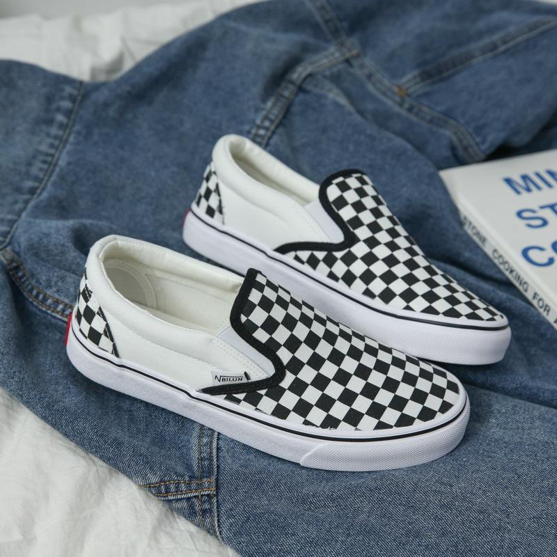 CaniKorea &quot;FREE BOX&quot; Kyomi Sepatu Sneakers Checkerboard Fashion Korea Motif Catur 9183