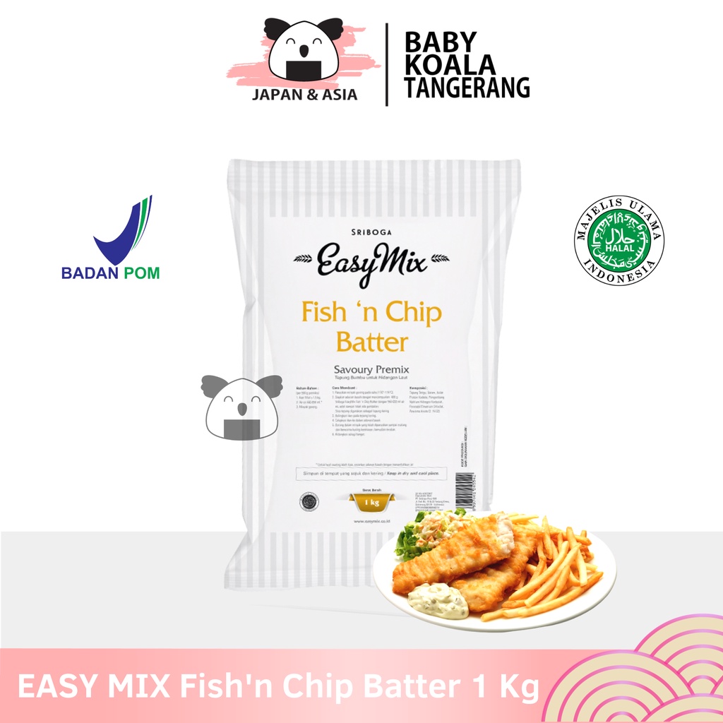 

EASY MIX Tepung Fish n Chip Batter 1 Kg Halal | Steak Ikan Dori