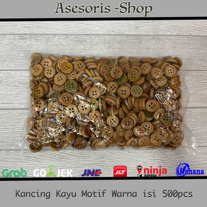 Kancing Kancing Kayu Motif Kancing Kayu Warna Isi 500Pcs
