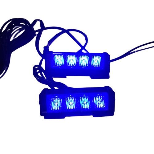 LAMPU LED FLAS RUNNING 4X2 4 MATA 8 MODE SENJA SAKLAR SWITCH ON OF MOTOR MOBIL LAMPU TOURING LED-BIRU