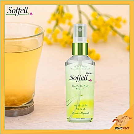ORIGINAL Soffel Yuzu Tea Tree Spray 55ml / Soffell Penolak Nyamuk / HELLOMARTID