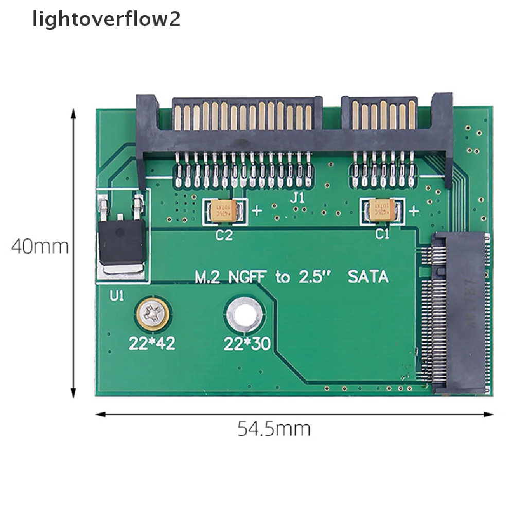 (lightoverflow2) 1pc Kartu Adapter Hardisk Ssd M.2 NGFF Ke Sata3 2.5 &quot;