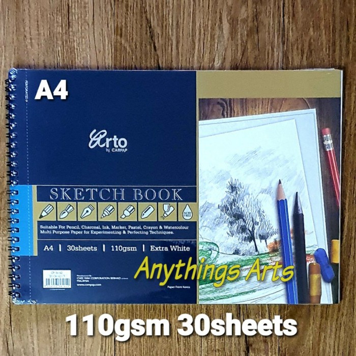 

Eklusif Arto Sketch Book Wire-O A4 110Gsm 30Sheets Gilaa!!!