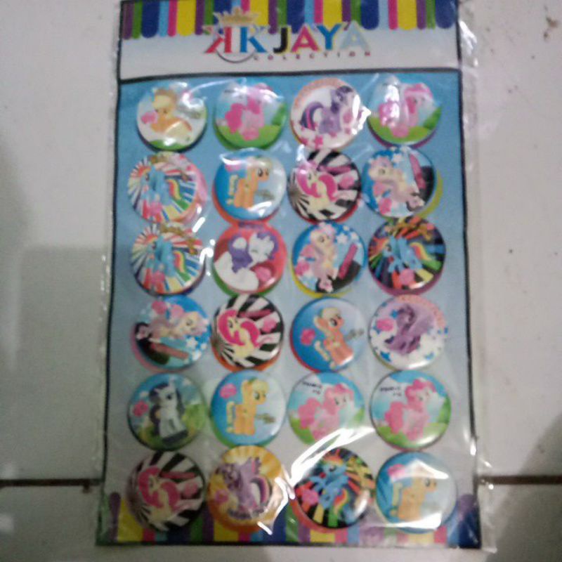 Jual pin bros bergambar kuda poni 1 lembar isi24 pcs | Shopee Indonesia