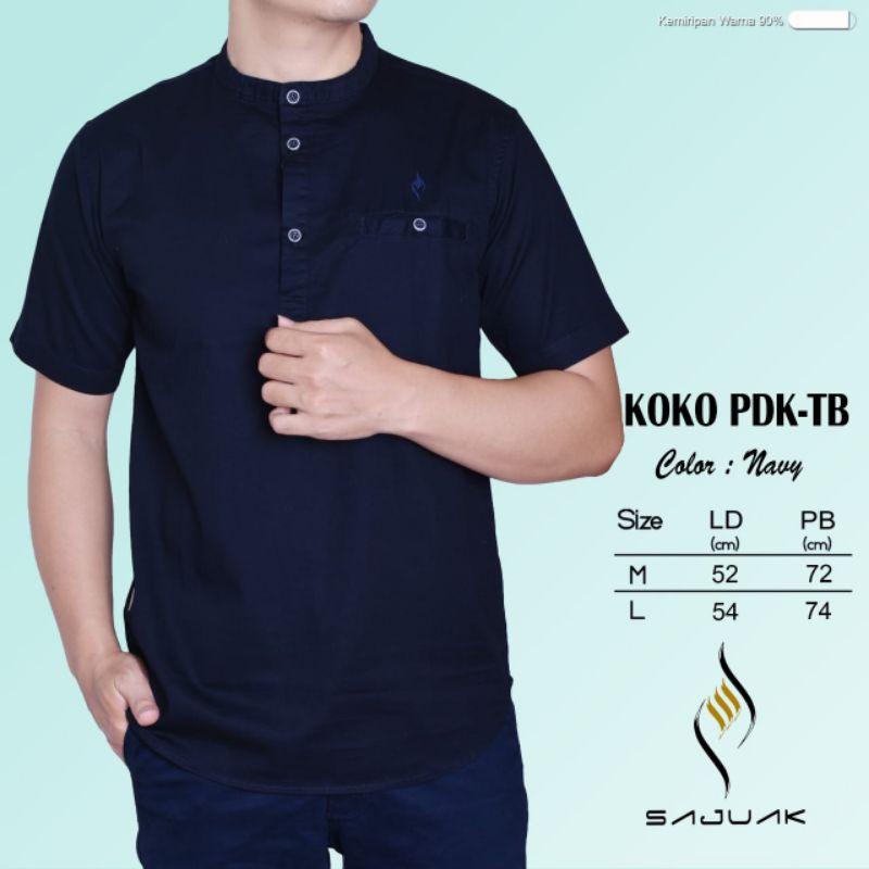 BAJU KEMEJA KOKO KEMKO PRIA LENGAN PENDEK KERAH SANGHAI TWILL COTTON ORIGINAL TERBARU SAJUAK