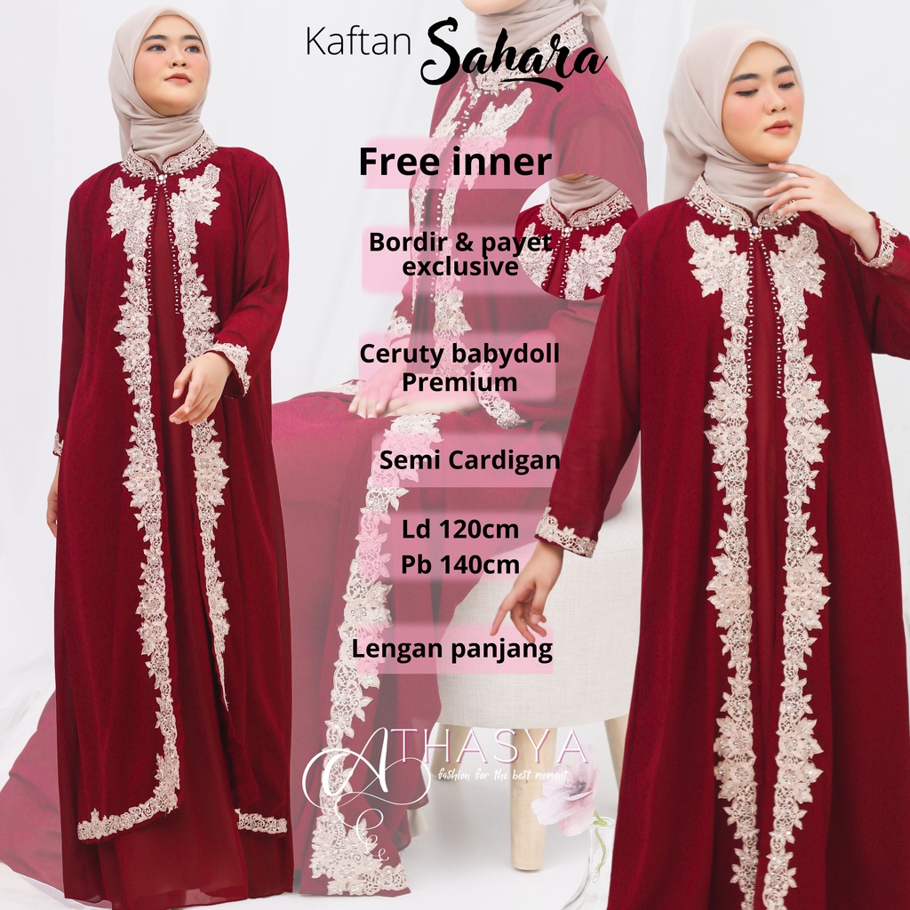 Kaftan wanita isyana ceruty FREE INNER Sahara