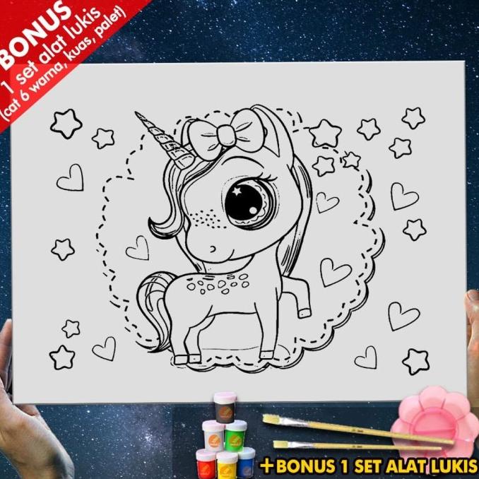 

Kanvas Lukis Anak Princess Unicorn Canvas Coloring Mewarnai MEL1208