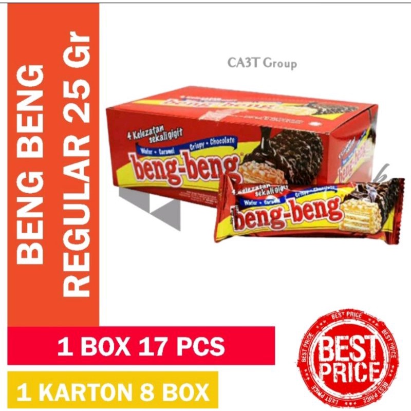

Beng beng baru wafer caramel crispy chocolate 1 box isi 17 pcs @25gr