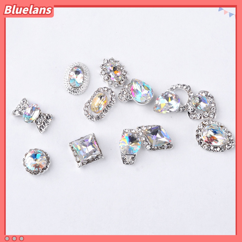 (In Stock) Kacamata Hitam Lensa Warna Warni ♡1 Kotak Berlian Imitasi Glitter 3D Aneka Warna Untuk Dekorasi Nail Art DIY