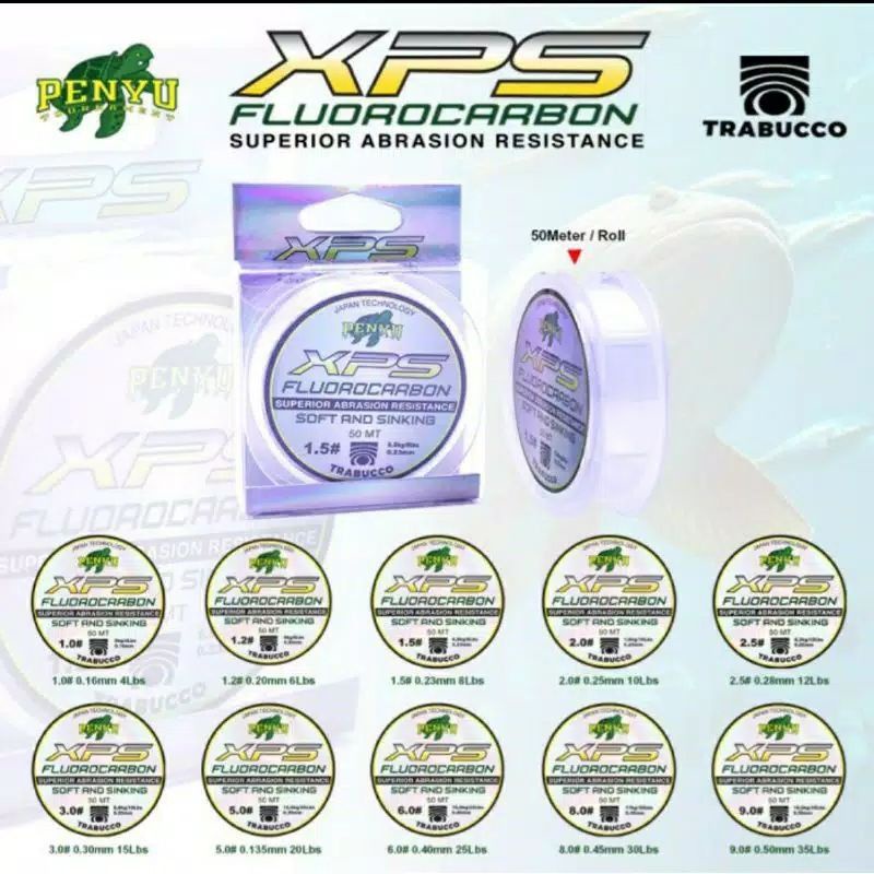 SENAR PENYU XPS FLUOROCARBON PANJANG 50 METER
