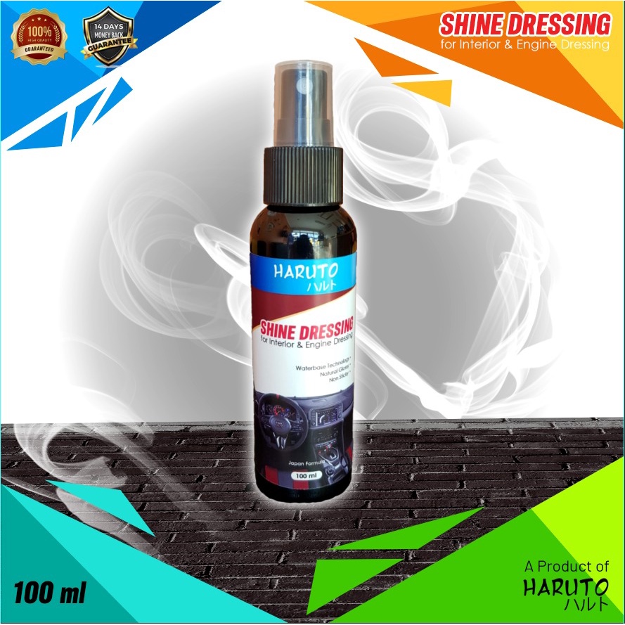 Shine dressing 100ml by Haruto pengilap interior mobil/cover mesin/bumper/ban