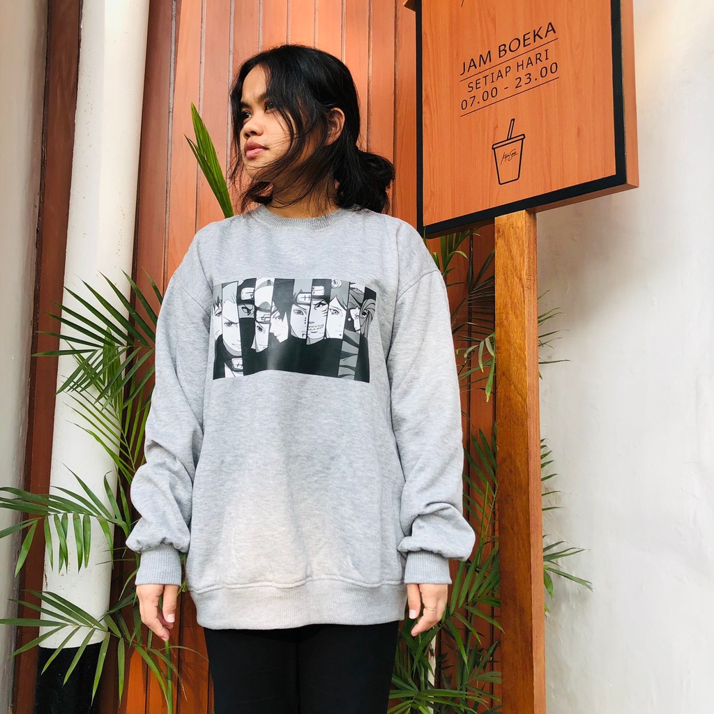 Crewneck Akatsuki Grey Organisation Streetwear Anime Manga Naruto Premium
