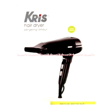 Kris Hair Dryer Hitam Pengering Rambut dengan 3 Pemanasan Menata dan Mengeringkan Rambut Ion Panas Yang Cepat  Krisbow Hairdryer Black