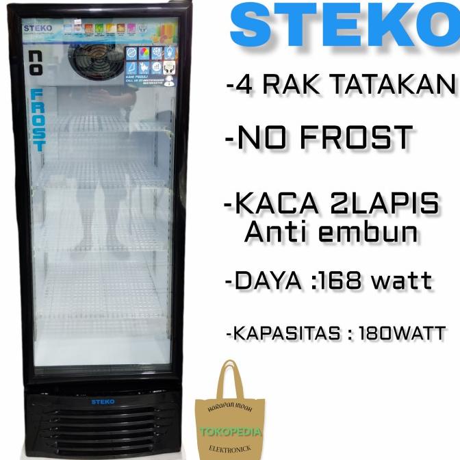 lemari pendingin minuman showcase 4rak steko 200mg