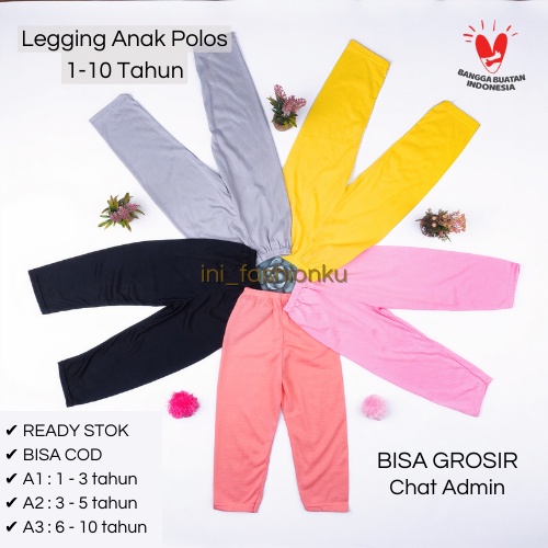 ( BISA COD ) Legging Anak Umur 1-14 Tahun Warna Terbaru Lengkap Bahan Kaos / Celana Lejing Anak S, M, L, XL, XXL / Leging Anak Polos