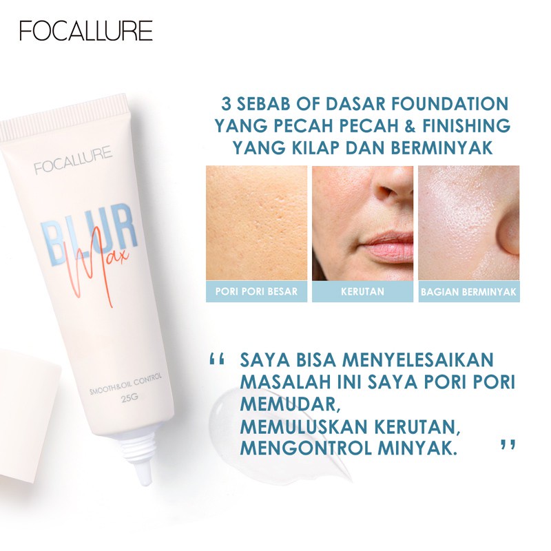 FOCALLURE BLURMAX Primer keep all day base makeup Untuk Wajah FA138