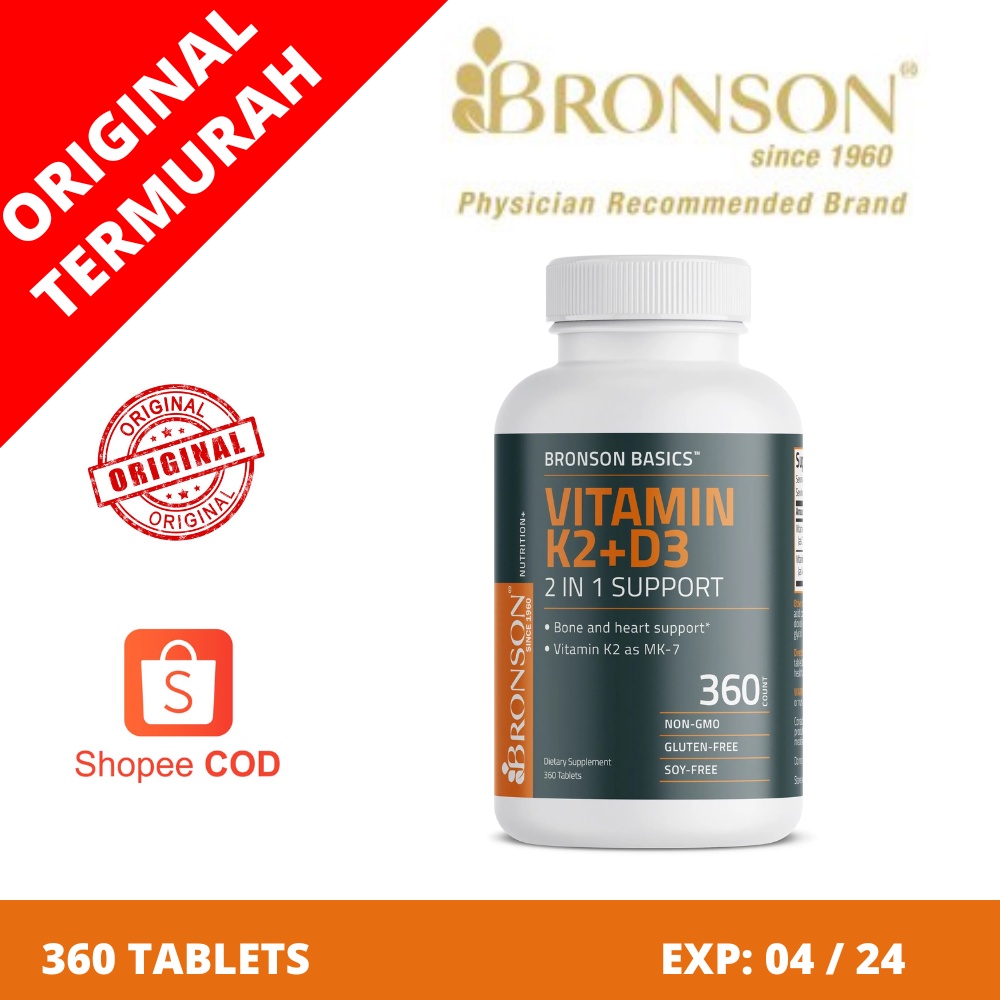 Jual Bronson Basics Vitamin K2 Plus D3 (MK7) 360 Tablets Shopee