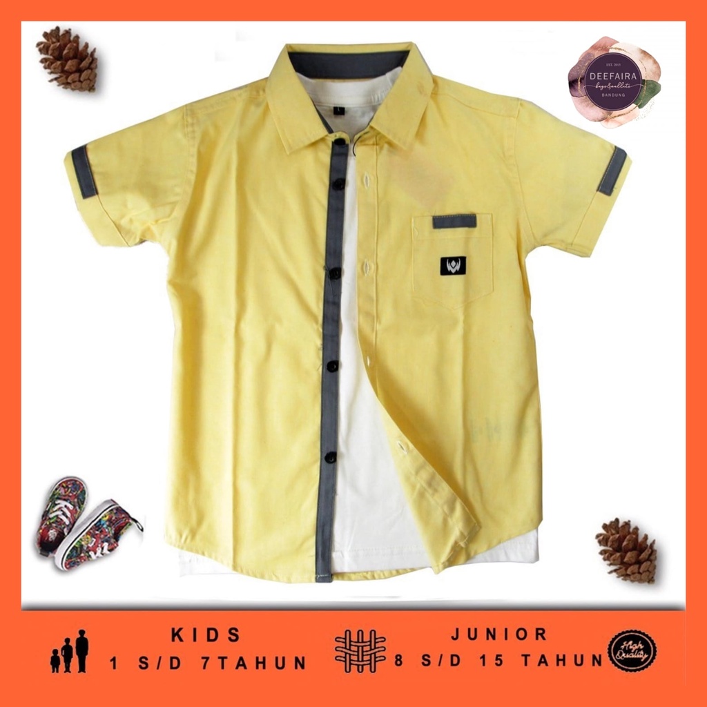 Baju Kemeja Polos Untuk Anak Laki Laki Laki Umur 1-12 Tahun Code Rb011 Size S-4XL