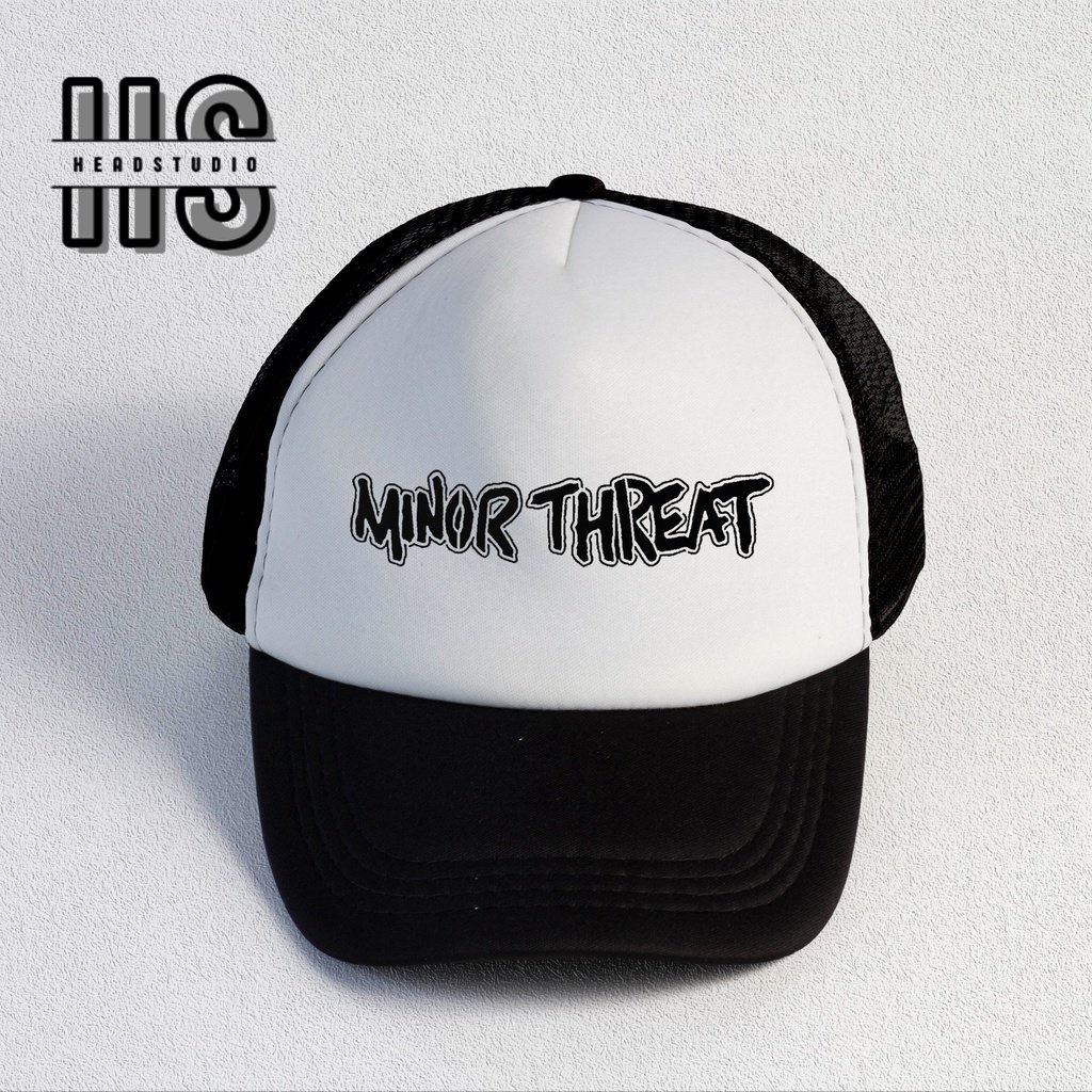 Minor Threat | Trucker Hat Best Seller | Topi Pria | Topi | Trucker | Topi Band | Baseball | Band | Topi Jaring | Topi Sablon | Head Studio