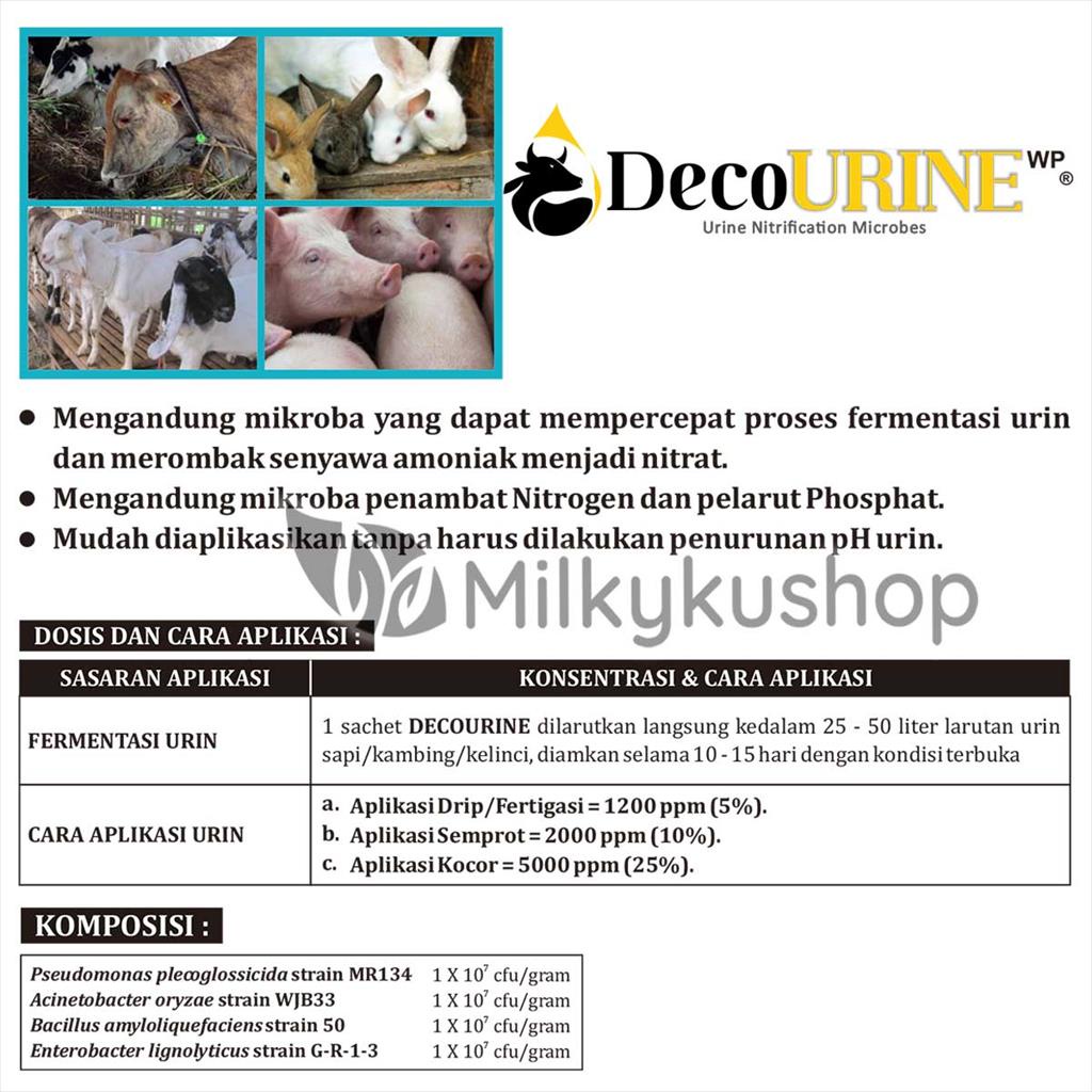 DECOURINE 100 GRAM PER SACHET PUPUK DECOMPOSER URINE TERNAK
