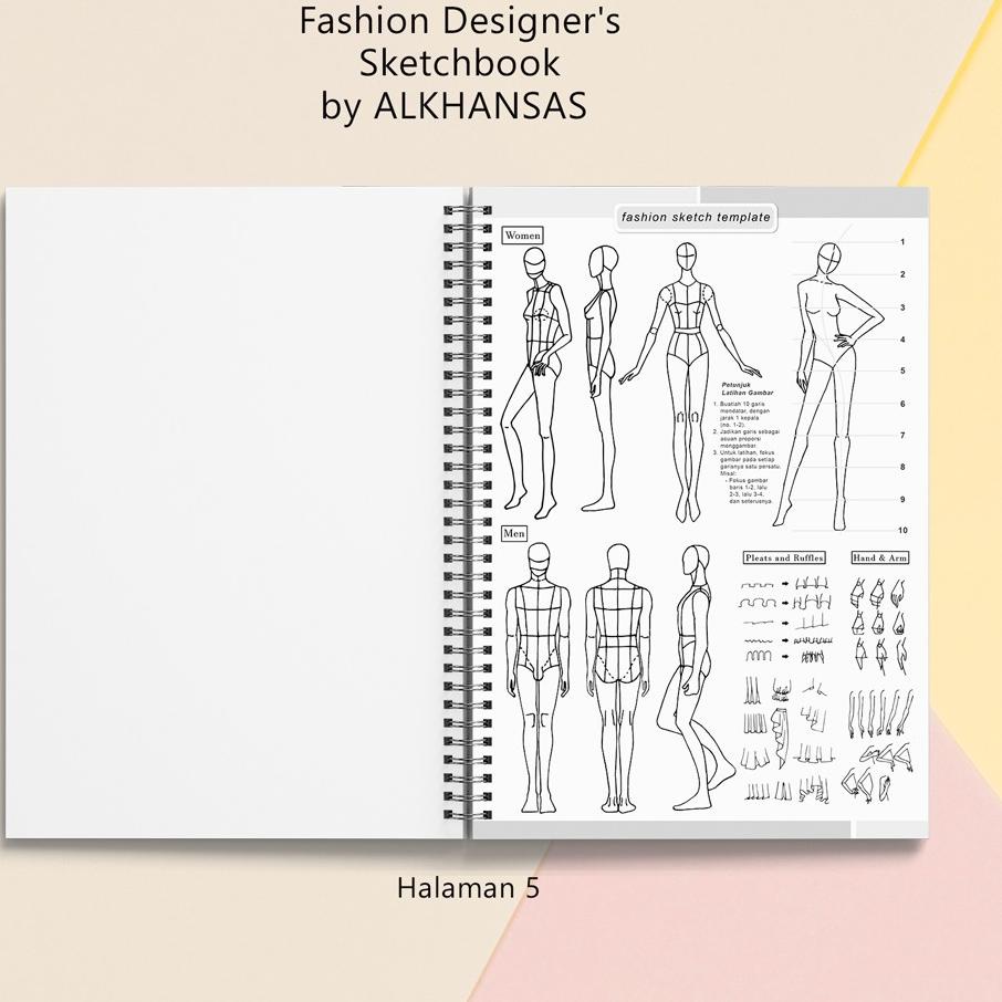 

Diskon ➱ Alkhansas - Buku Gambar Fashion Designer Hard Cover (Fashion Designer's Sketchbook) Volume 8 BQ0￣99