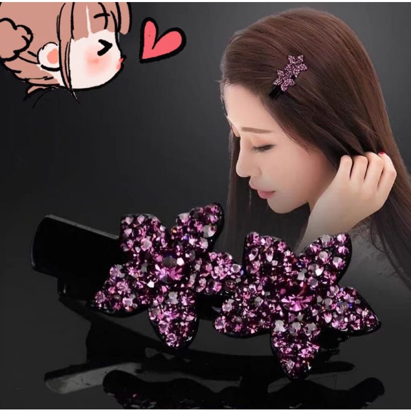 Jepit Rambut Korea Hair Ornaments Diamond Steel Jepit Rambut Poni Model Korea