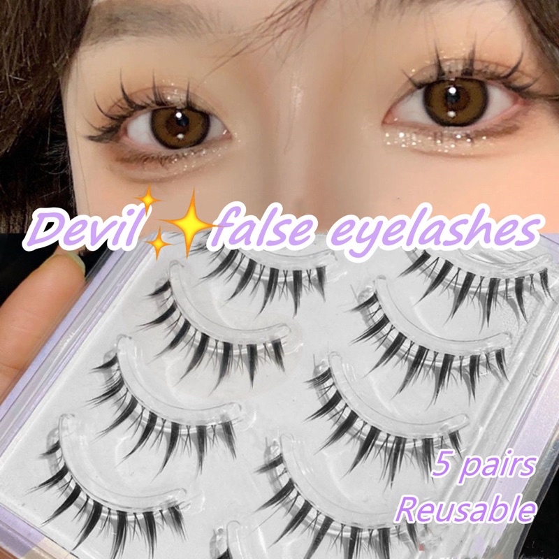 [F14] 5PASANG FAIRY LASHES NATURAL THAILAND KOREAN  MAKEUP LOOK - Professional Eyelash Extension Spike Lashes Fluffy Eyelash Kit for Beauty Makeup