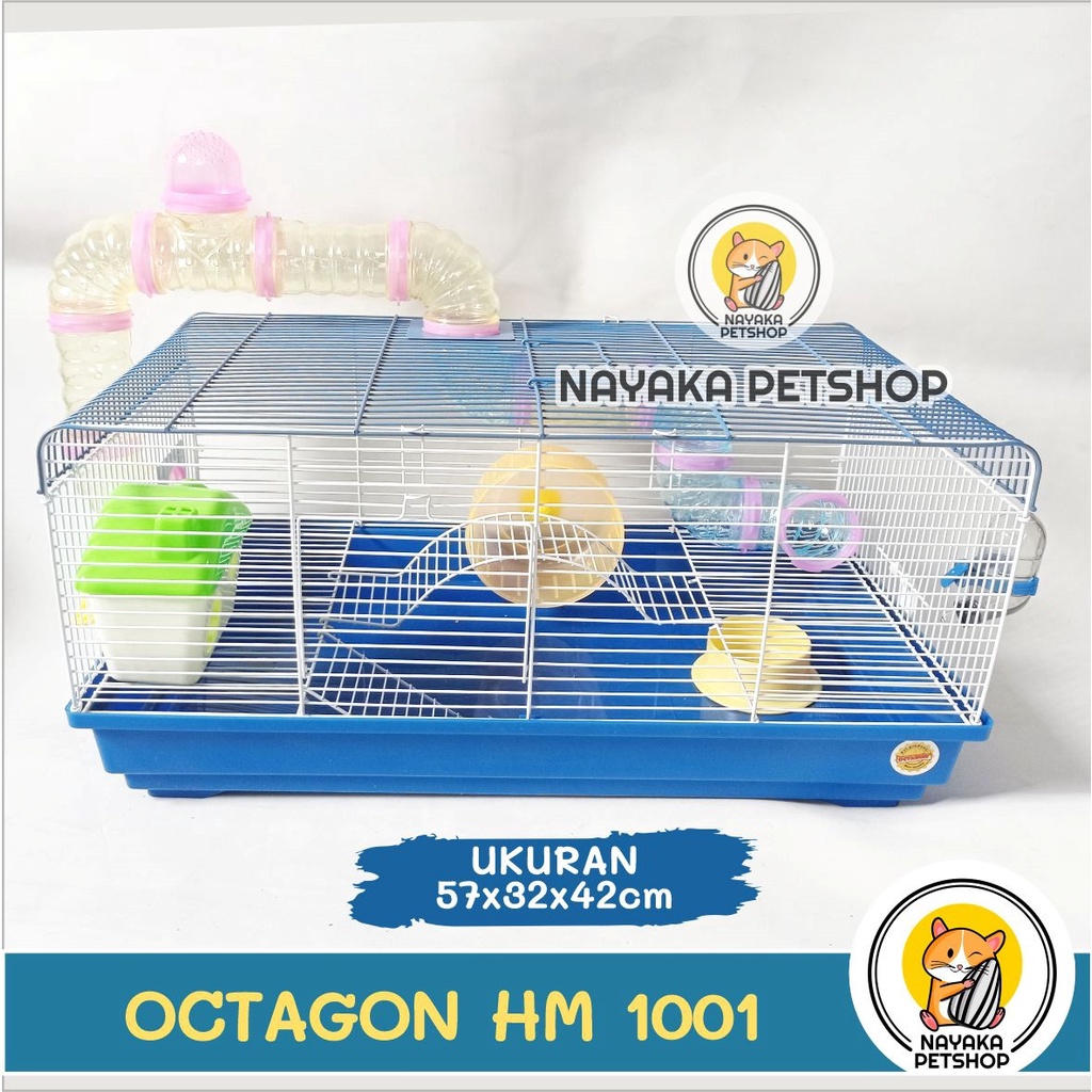 Octagon HM 1001 Kandang Hamster Tingkat 2 Lantai Besar Lorong