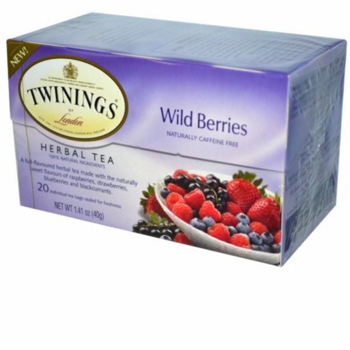 

ORIGINAL MURAH Twinings Herbal Tea Wild Berries 20 Tea Bags Individual 40gr