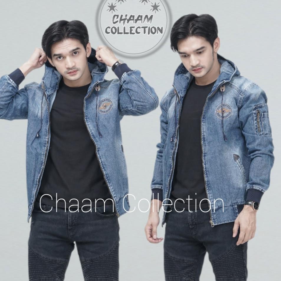 Terbaik [COD]Jaket Jeans Denim Kupluk|Jaket Casual Pria|Jaket Denim Pria |Jaket Bomber Jeans Topi