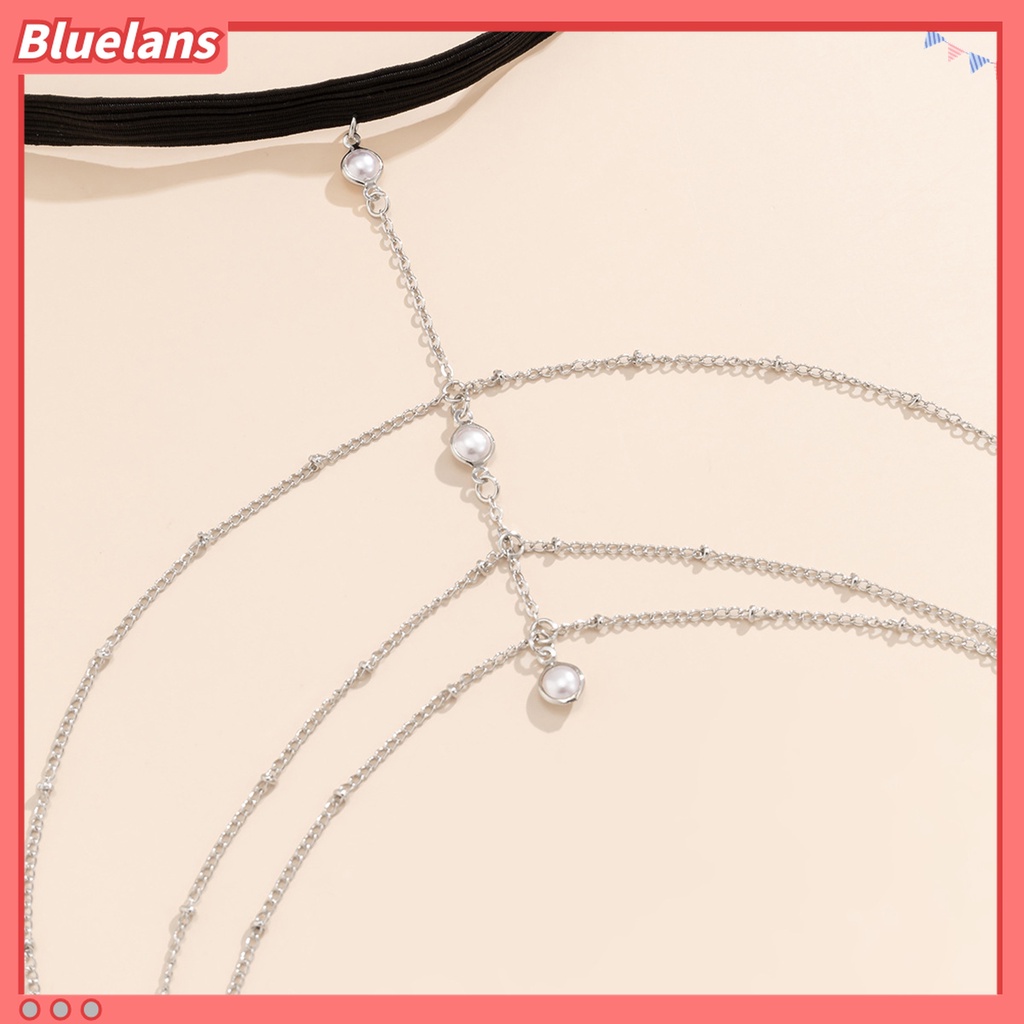 Perhiasan Tali Rantai Paha Elastis Multilayer Aksen Berlian Imitasi Untuk Hadiah