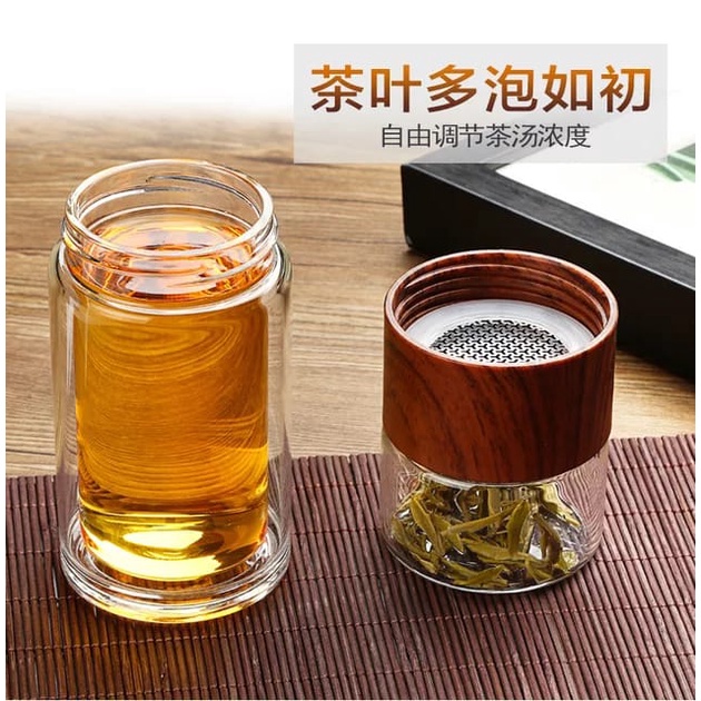 AZ BOTOL MINUM KACA PENYARING TEH / TEA INFUSER BOTTLE PREMIUM