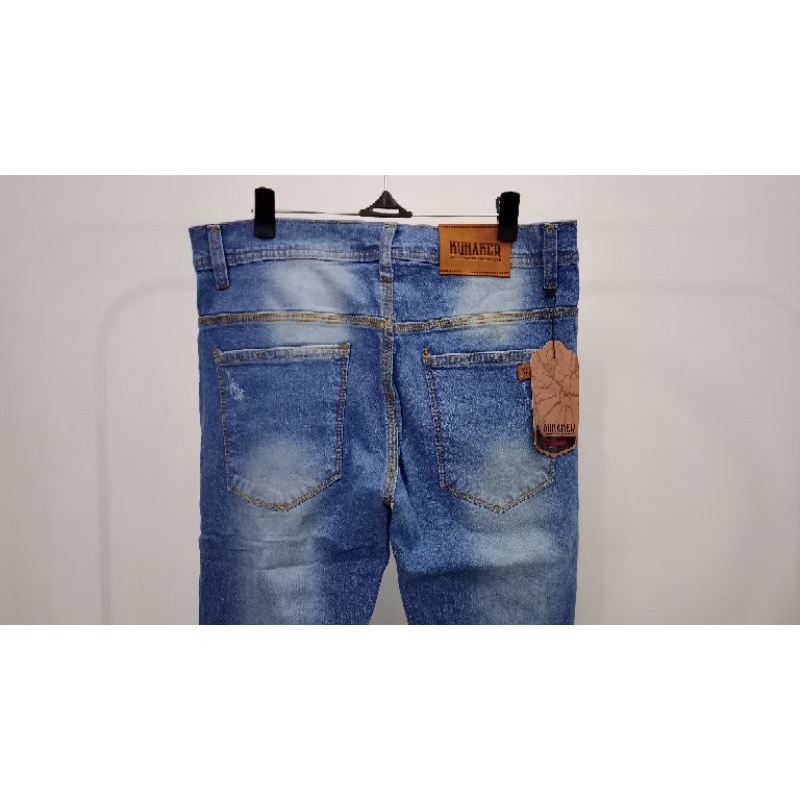 Celana Jins Sobek Jeans Panjang Pria Robek Remaja Distro Original Denim Dewasa Karet Warna Keren Anti Luntur Robek Lutut Skinny Import Ripped Pensil Levis Jumbo Bikers Ukuran No 28 34 S XL Pensil Reguler Stretch