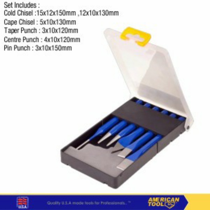 

Promo 6 Pcs Pahat & Punch Set/6 Pcs Punch & Chiset Set American Tool 8958017 Sale!!!