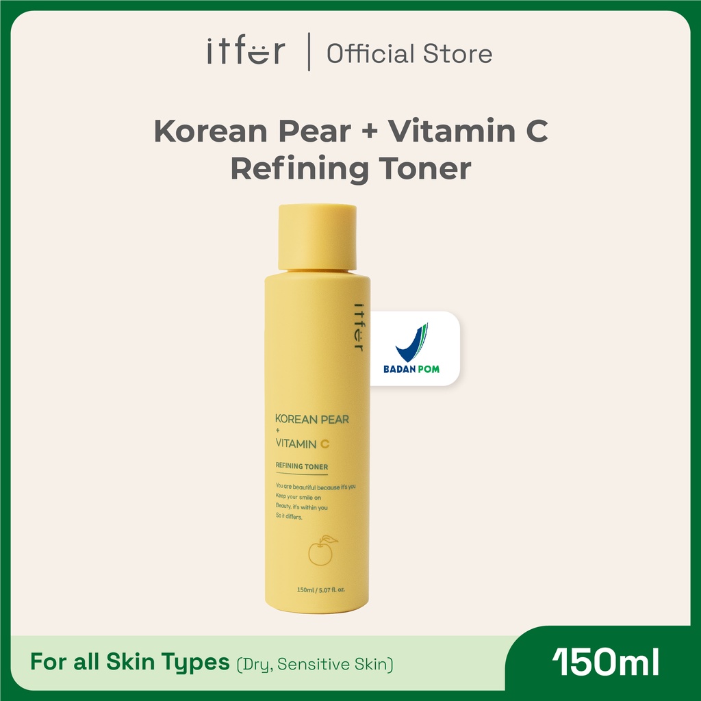 ITFER Korean Pear + Vitamin C Refining Toner (150 ml) - Toner yang dapat meningkatkan kelembapan pad