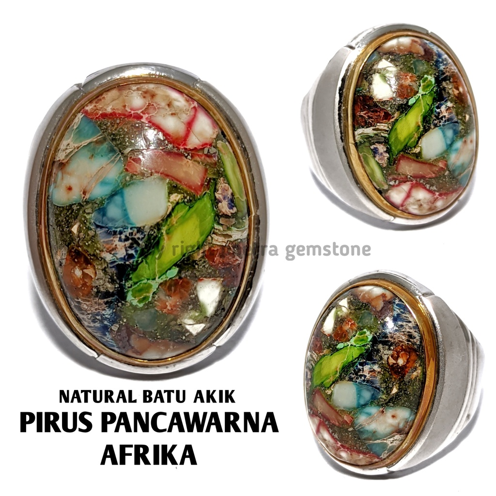 Natural Batu Akik Pirus Pancawarna Afrika Original PPA17