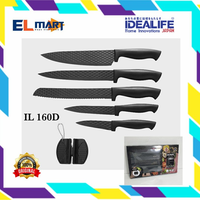 Idealife Pisau Dapur Set Kitchen Knife Set Gift 6in1 IL 160D IL160D