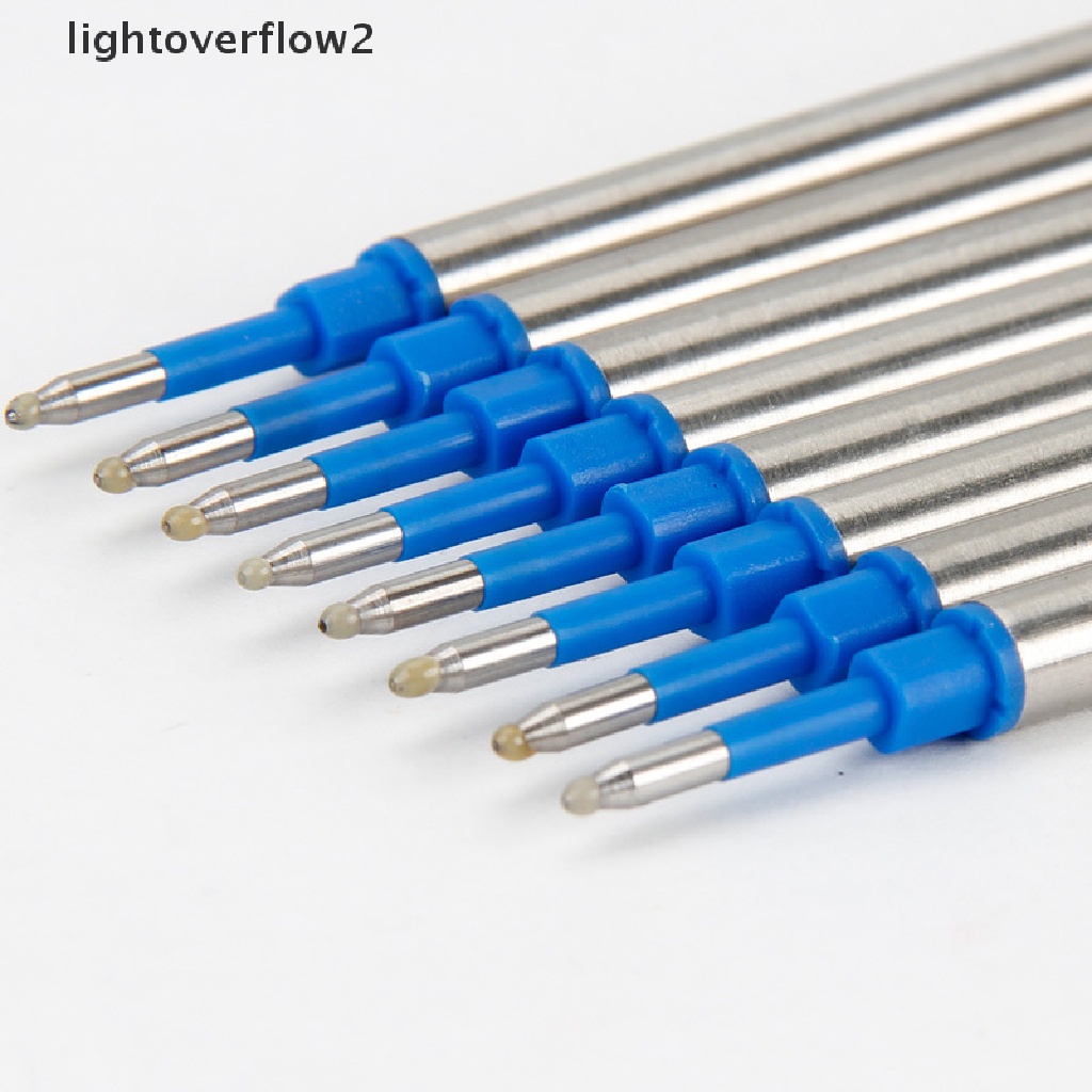 (lightoverflow2) 5pcs Refill Pulpen Tinta Gel Biru Bahan Metal